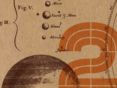 Old Universe brown df automoto etching orange paper type