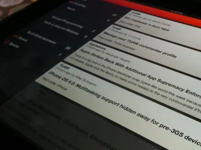 Glowing, on the iPad ashes fever interface ipad rss