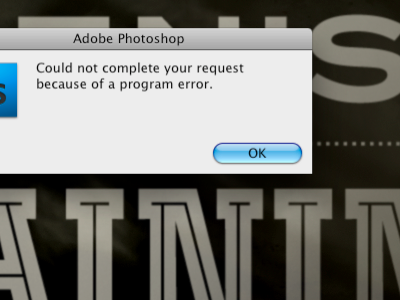 A real wrench in the workflow. downtime fail less than ideal photoshop