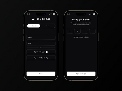 AI Zodiac | Mobile App | UX/UI Design ai ai zodiac design horoscope mobile app ui uiux user interface ux web webdesign zodiac