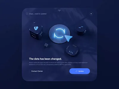 Update Page Modal 3d animation app blockchain crypto design dialog box fintech interface modal modern popover popup refresh reload ui update ux web3 window