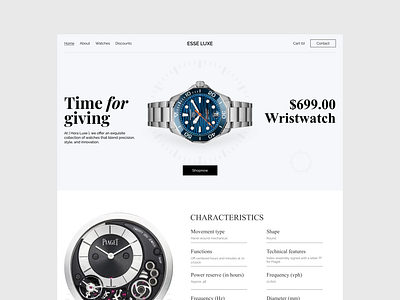 Esse luxe luxury template watch watch store website wix wix studio wix template