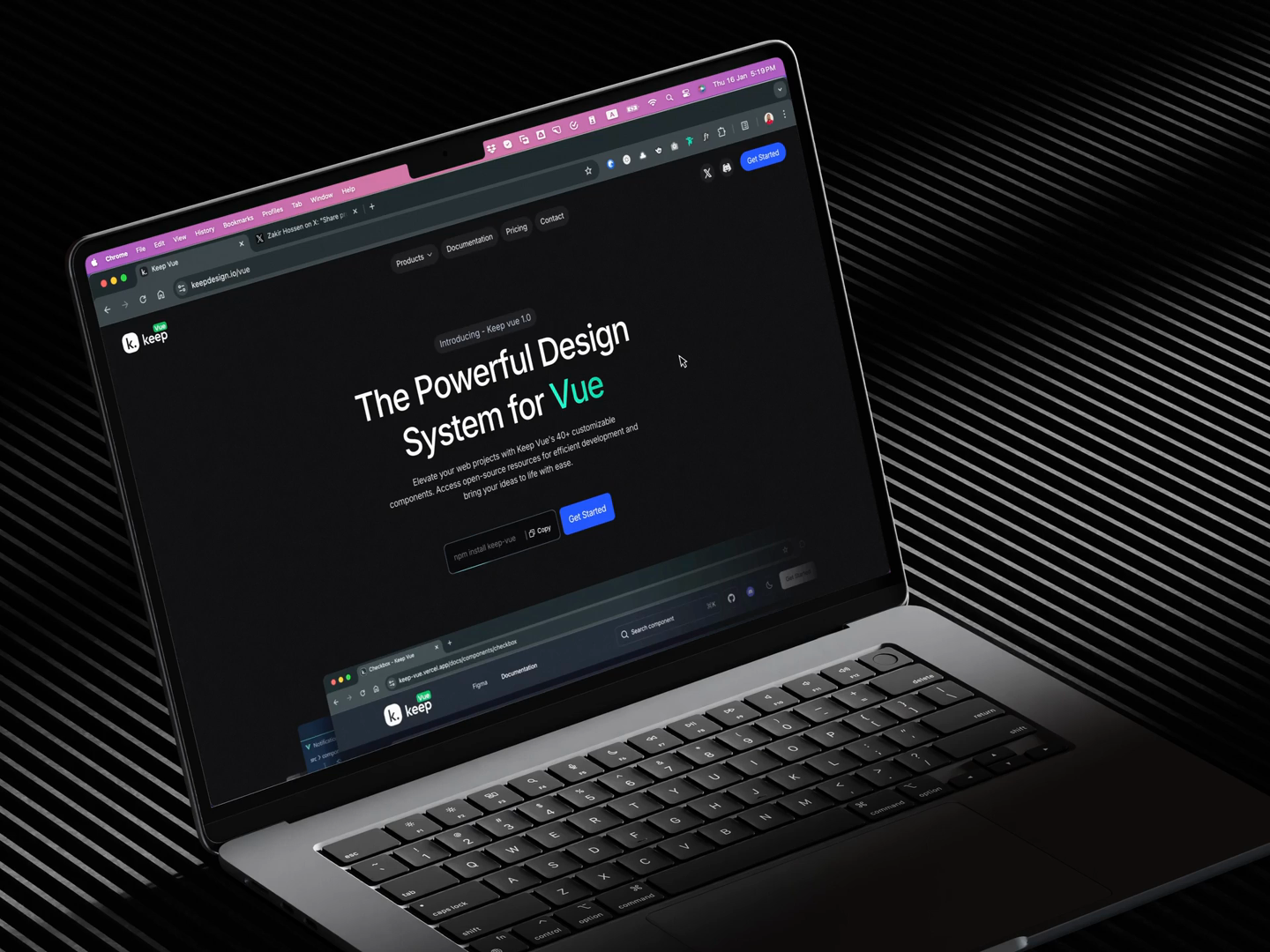 Example of Behind the scenes of Keep Vue website
