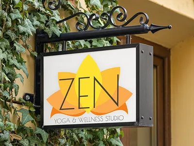 Zen Yoga & Wellness branding graphic design logo logodesign mockup ui