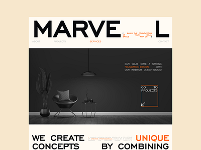 Marvel Template for Interior Design Company design company interior template web design website wix wix studio wix template