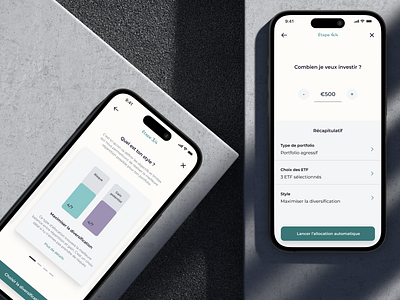 Investally Mobile App - Portfolio creation steps app design figma financial fintech intuitive interface investing investment mobile ui uidesign userfriendly ux uxui