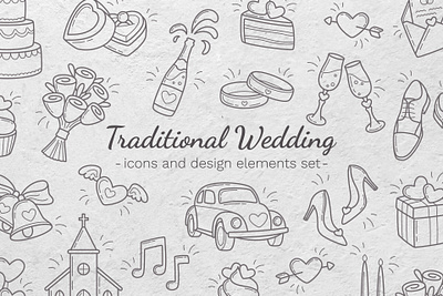 Traditional Wedding - Icon Set set