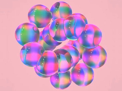 3D Bubble Cluster 3d 3d abstract work 3d art work 3d visual abstract abstract art animation art bubbles color design digital geometric illustration light lihght pastel reflective render sphere