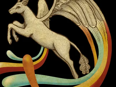 WIP caribou illustration wings