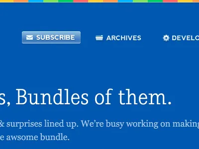 Bundles of Them blue buttons intro nav title