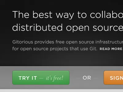 Call to action buttons frontpage gotham web