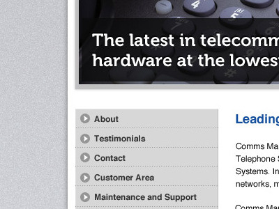 Concept grey helvetica navigation