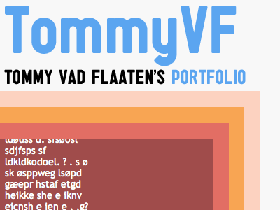 TommyVF blue colors dreamweaver orange photoshop portfolio red text tommy vad flaaten tommyvf website