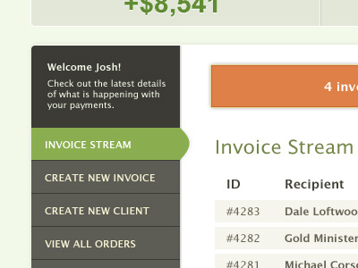 Just twirling my thumbs... app billing green invoice orange