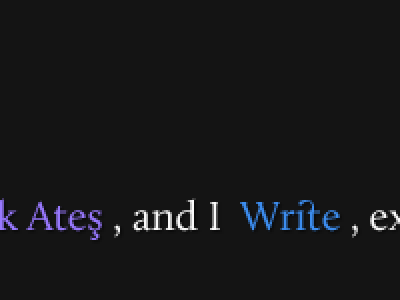 I Write. 200 percent zoom black calluna text v3