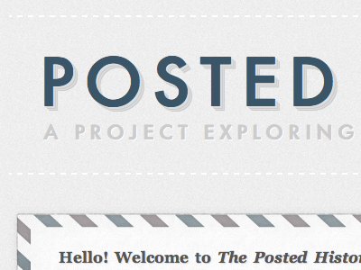 Posted Histories blue grey web design