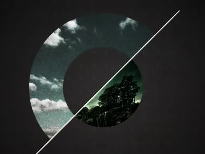 Circles circles clouds line plus trees