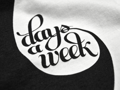 Seven Days a Week custom type tshirt typography ugmonk