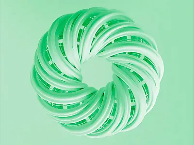 3D twisted donut shape 3d 3d animation 3d art 3d decor art 3d design abstract animation design digital geometric geometry green illustration loop octane rendering ring shape shiny torus