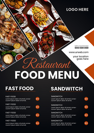 Food Menu Design flyer deign food food flyer food menu food menu design food order