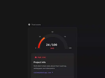 Trust Score for Tokenized Wallet animation chart crypto dark theme dashboard design dribble figma graph line chart product design token ui ux visual web3