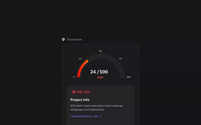 Trust Score for Tokenized Wallet animation chart crypto dark theme dashboard design dribble figma graph line chart product design token ui ux visual web3