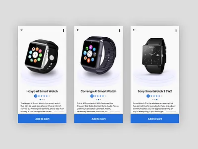 Smart Watch Listing App UI Design app design app ui app ui design figma mobile app mobile app design smart watch ui smatch watch app ui uiux user interface