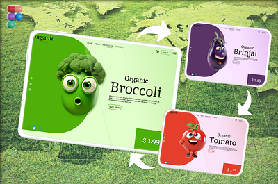 Organic Veggie Website conceptual design figma figma software healthylife informative uiux design website