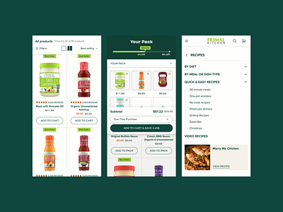 Primal Kitchen Mobile Experience: Simplified and Vibrant branding design design agency ecommerce redesign shopify agency ui