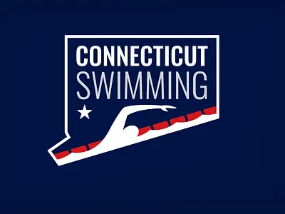 Connecticut Swimming Primary branding connecticut design freestyle identity illustration logo non profit olympics sports star swimming water