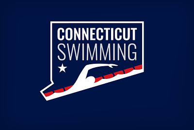 Connecticut Swimming Primary branding connecticut design freestyle identity illustration logo non profit olympics sports star swimming water