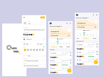 Quick Task Application best designs clean design manager app design mobile app task manager ui ux