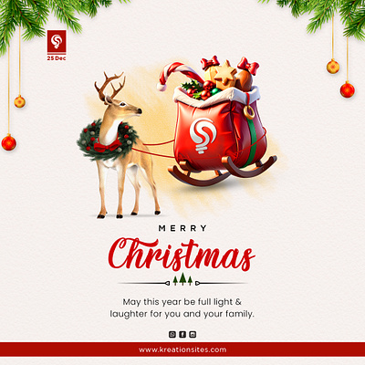 Merry Christmas Social Media Post Template 3d animation app branding christmas template design graphic design illustration logo merry christmas motion graphics typography ui ux vector