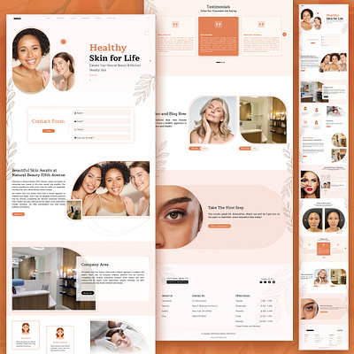 Healthy Skin Website Mockup app beauty website template branding design graphic design illustration logo skin beauty template skin website mockup typography ui ux vector