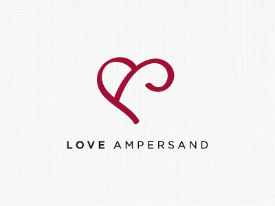 Love Ampersand ampersand black branding heart icon identity logo red