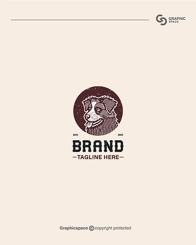 Vintage Cute Dog Logo animal brand branding design dog graphic design icon illustration logo logos vintage