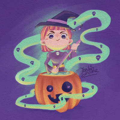 Witch animation children book design graphic design illustration vector