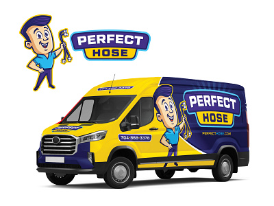 Mascot Design | Van Wrap Design branding cartoon character cartoon mascot character design cool guy character heating air hose company branding hvac logo hvac wraps illustration mascot mascot design plumbing wraps truck wraps van wrap van wraps vehicle wraps wrap wrap design wraps