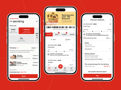 Nova Post Mobile App Redesign: Simplified Tracking Experience banner barcode delivery information mobile nova post parcel details parcels payment post tracking ui waybill