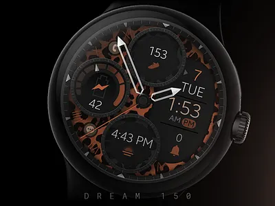 Modern Leopard Watch Face for Wear OS black dark design elegant galaxy watch google graphic design hybrid leopard modern orange pixel watch samsung sleek smartwatch technology ui watch watchface wear os