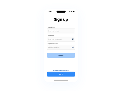 Log in & Sign Up Page - Ui dark mode light mode login page mobile app signup page ui ux