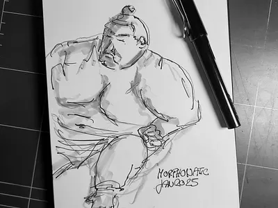 Sumo Wrestler ... character drawing illustration sketch
