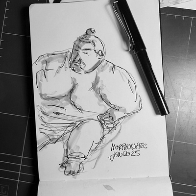 Sumo Wrestler ... character drawing illustration sketch