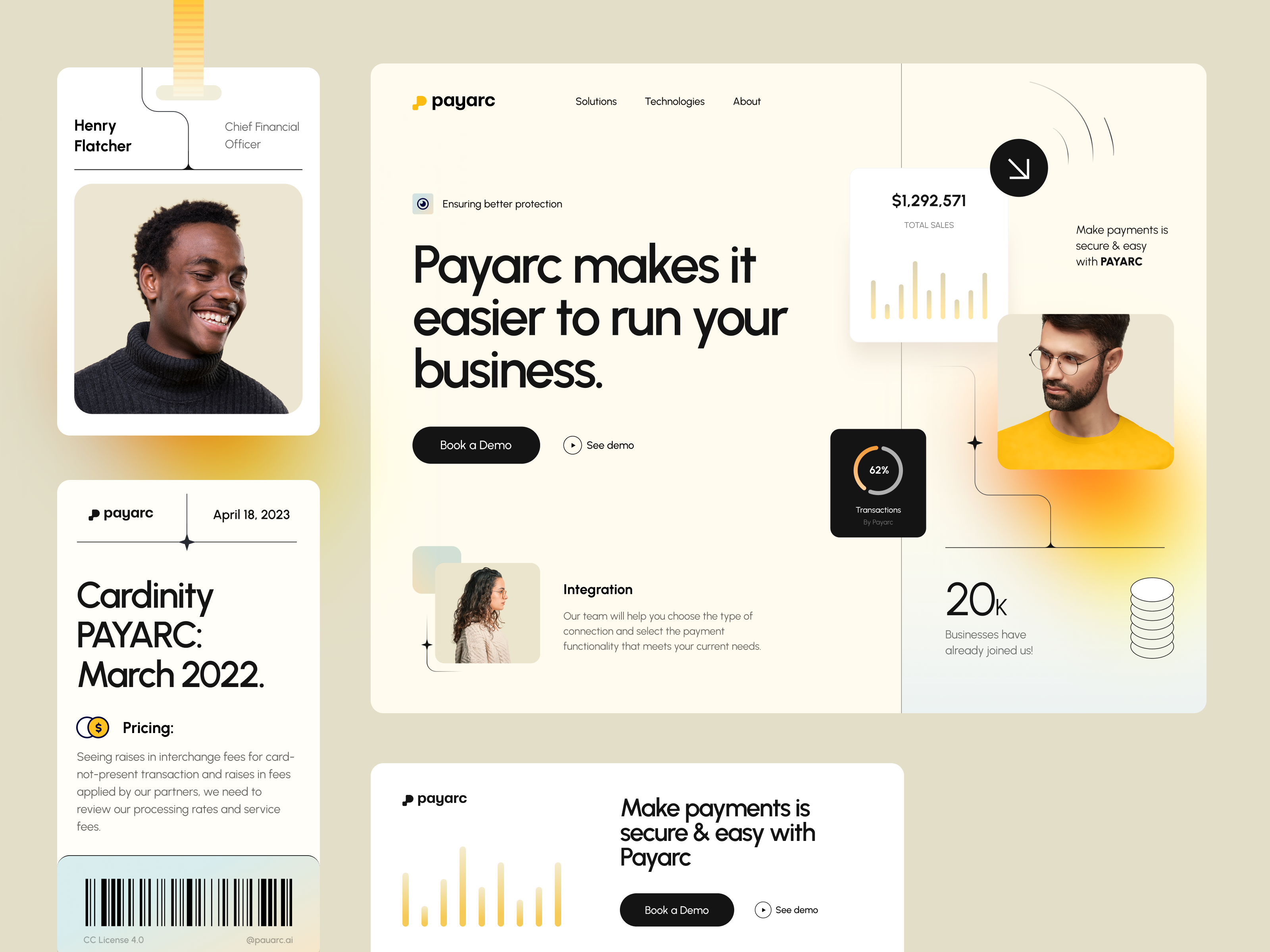 Example of Website for a Management SaaS ✦ Payarc