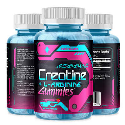 Creatine + L-Arginine Gummies bcaa creatine fitness gummies gym health i arginine preworkout supplement whey protein