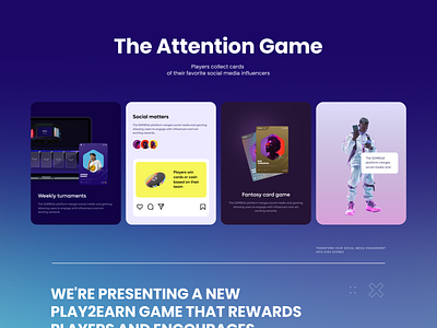 Cards Section blockchain framer gaming nft screen design ui design website