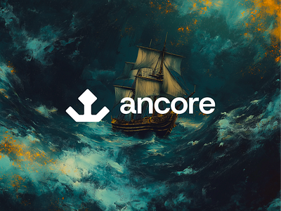 Ancore – Logo Design anchor blue branding design flat geometrical logo minimal minimalism minimalist sea shapes