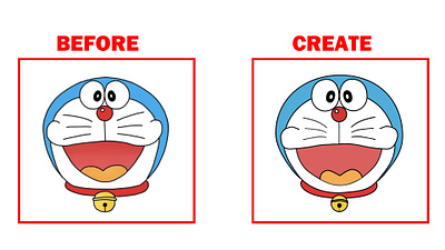 Doreamon Face Cartoon Design artwork cartoon character design digital art drawing graphic designer illustration uiux