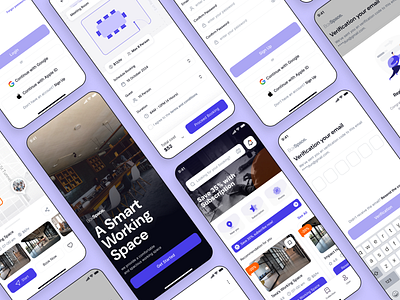 Box Space App app design bookingapp bookıng case study meeting room mobile app studio uiux user interface working space