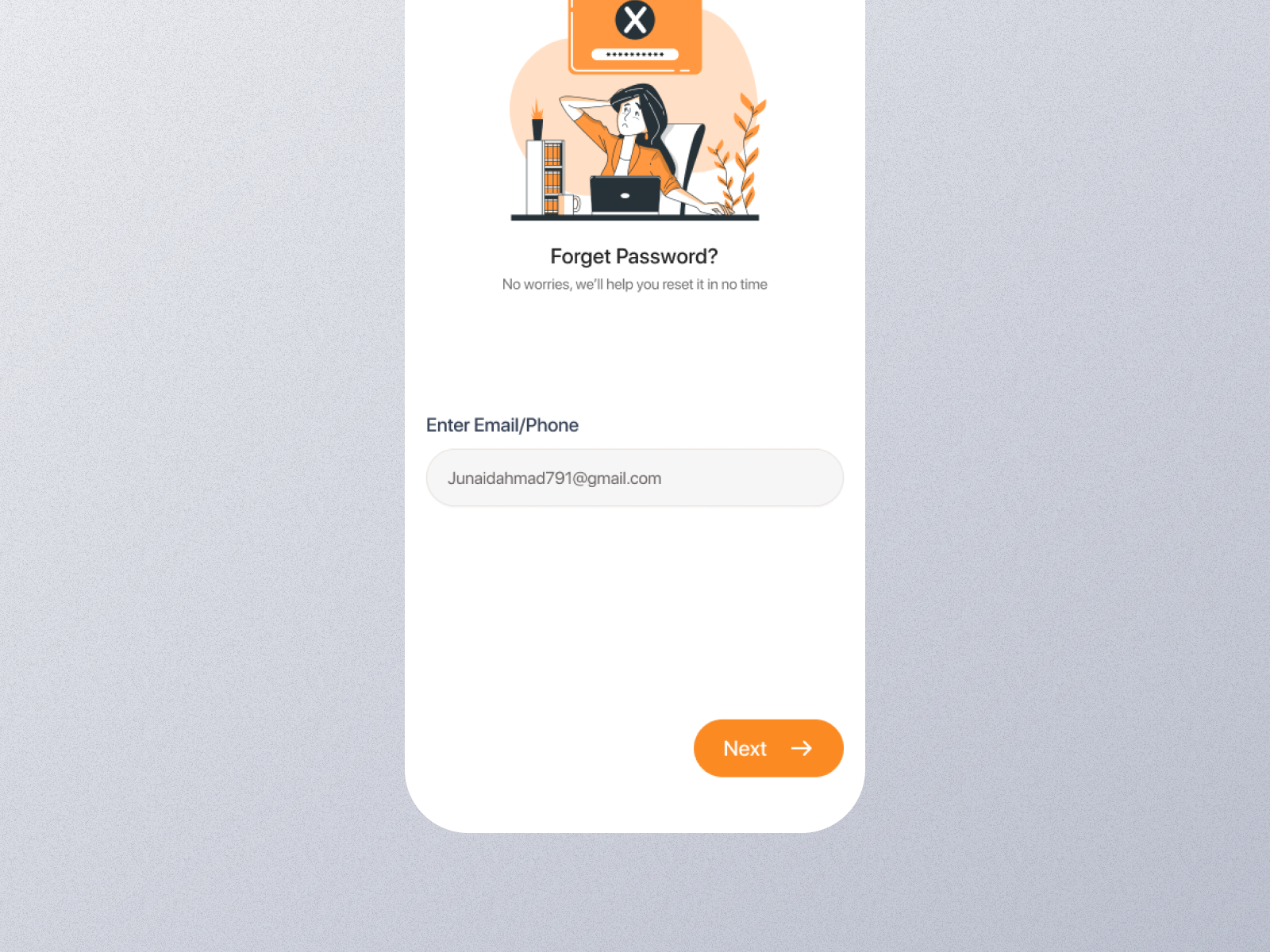 Forget Password Mobile App Ui by UI Ants on Dribbble
